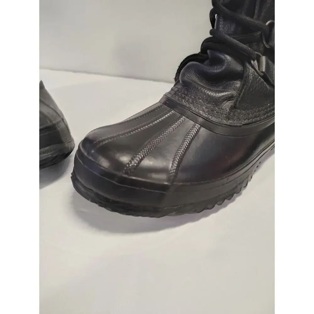 Sorel Manitou WMS SZ 9 Black Leather Snow Boots Insulated Liners Winter